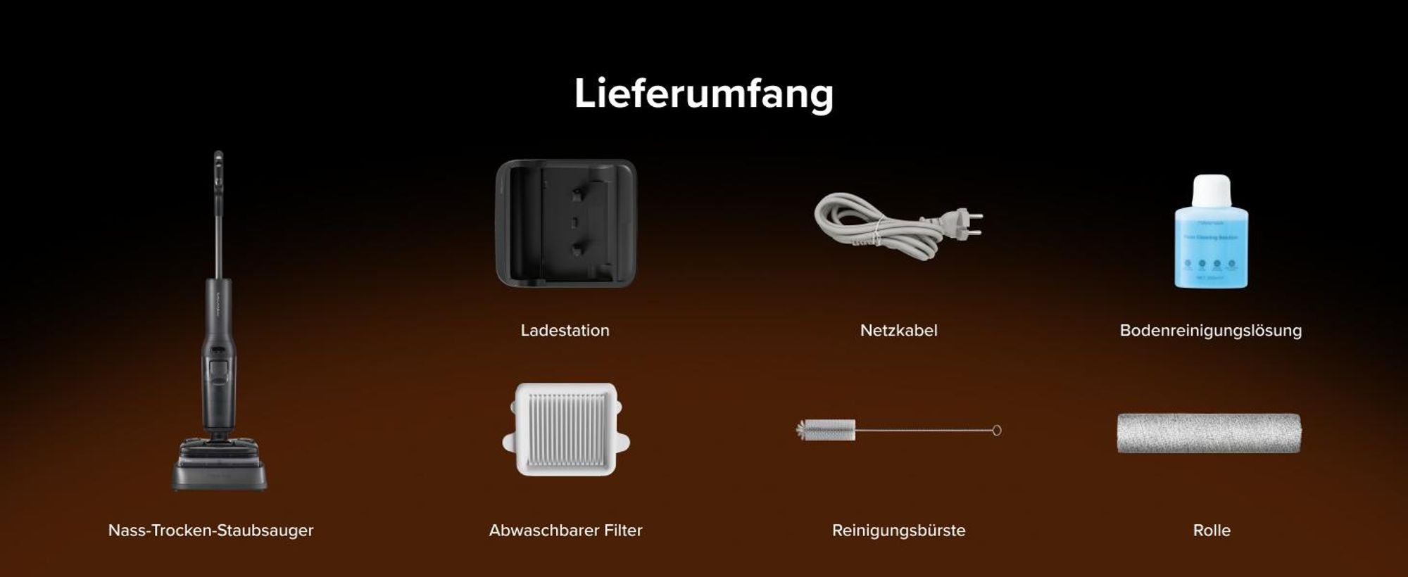 Roborock F25 Steam Nass Trockensauger mit Dampf, 180 °C Dampfmopp, 25.000Pa Saugkraft, Hochtemperatur-Selbstreinigung mit 95 °C, 180° Flaches Design