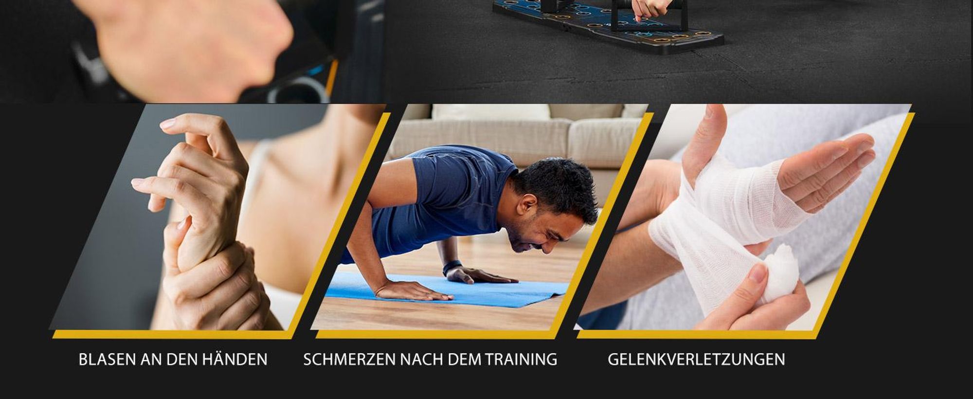 TREX SPORT Liegestützbrett TX-010PUB | Push-Up Board klappbar mit Griffen | Fitnessgerät für Brust, Trizeps, Schultern, Liegestützgriff bis 100 kg
