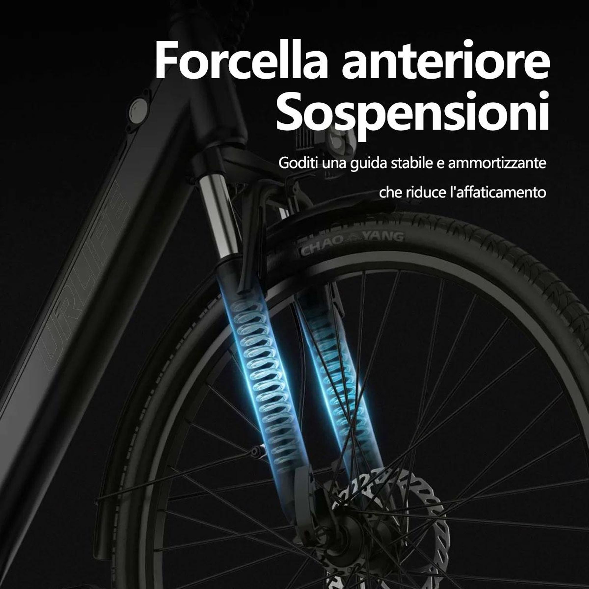 Bicicletta ElettricaURLIFE E26 - Motore 250W Batteria 48V10.4Ah Pneumatici 26 pollici Freni a disco - Nero
