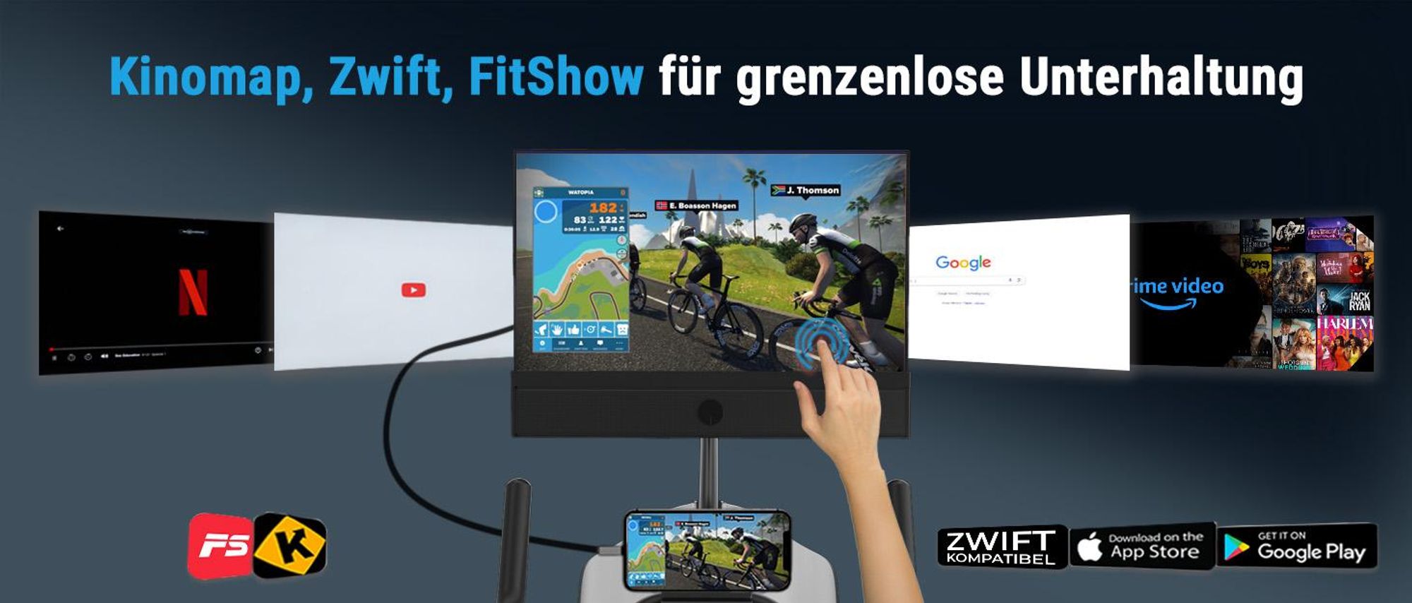 Indoor Cycle & Speedbike AsVIVA S11S | Fitnessbike mit 21,5 Zoll LED Display | 100 Widerstandsstufen | Ergometerfunktion | 360 Grad Lautsprecher