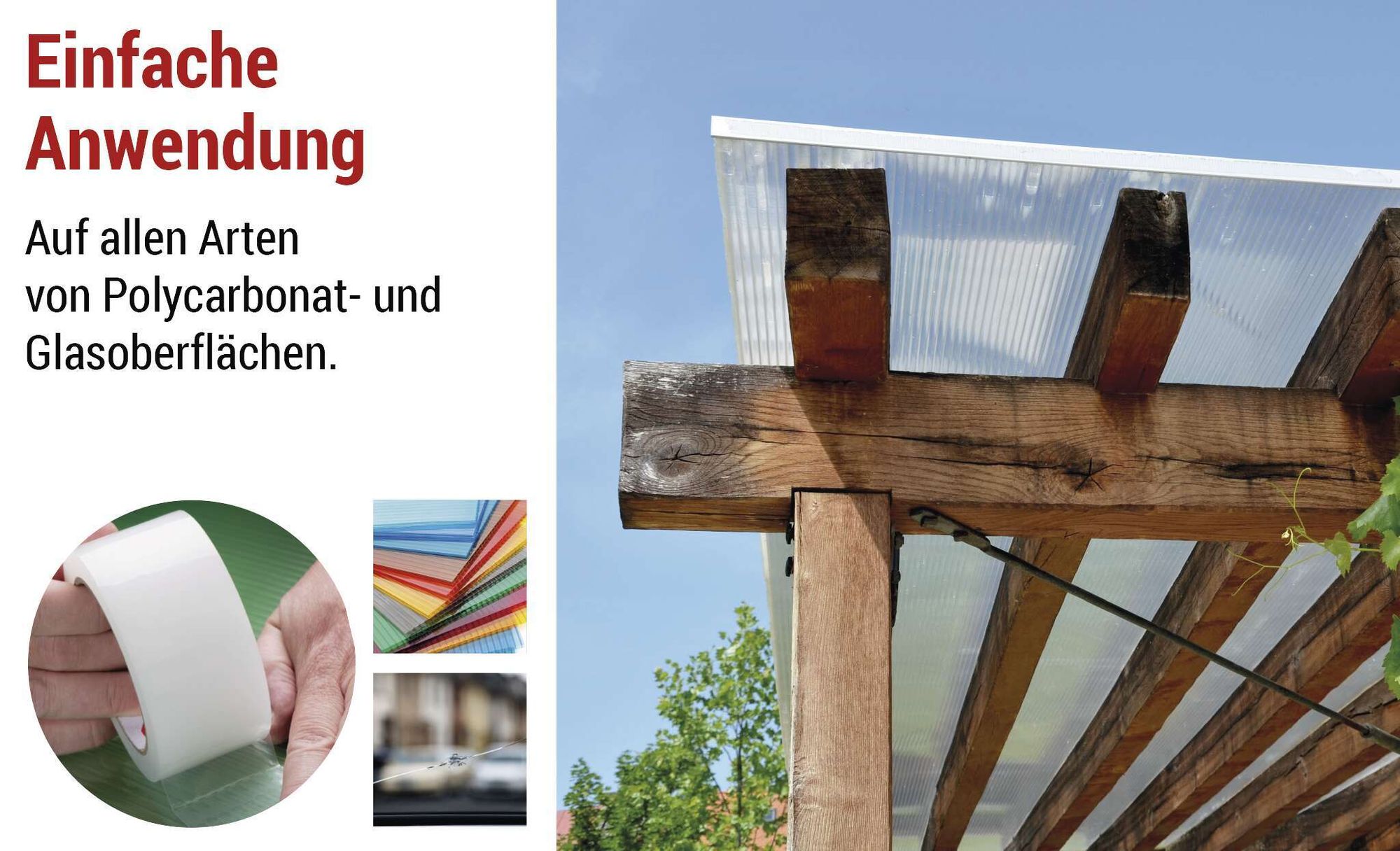 EMOS Glas-Reparaturband, transparentes Flickband 5cm x 250cm für ganzjährlichen Einsatz, stark haftend zum Abdichten von Glas- und Polykarbonat, F6200