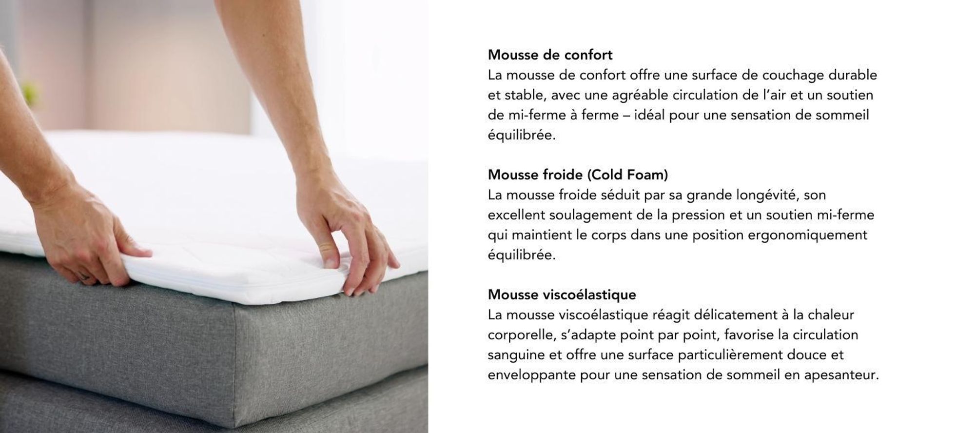 Surmatelas ergonomique en mousse froide | 180 x 200 | pour tous les matelas | XDREAM Pure Surmatelas