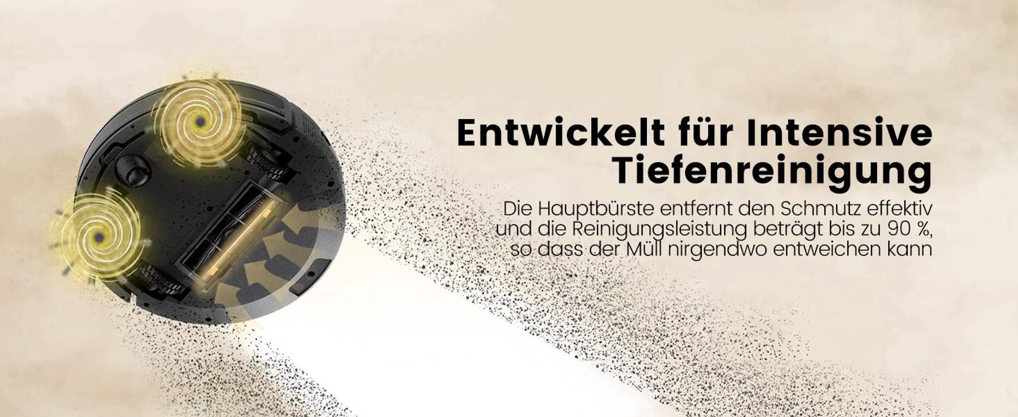 AIRROBO G50 Staubsauger Roboter, 4000 Pa Saugkraft, APP Steuerung, 120 Min Laufzeit, Große Staubbox 600ML, Saugroboter optimiert für Teppich Tierhaare