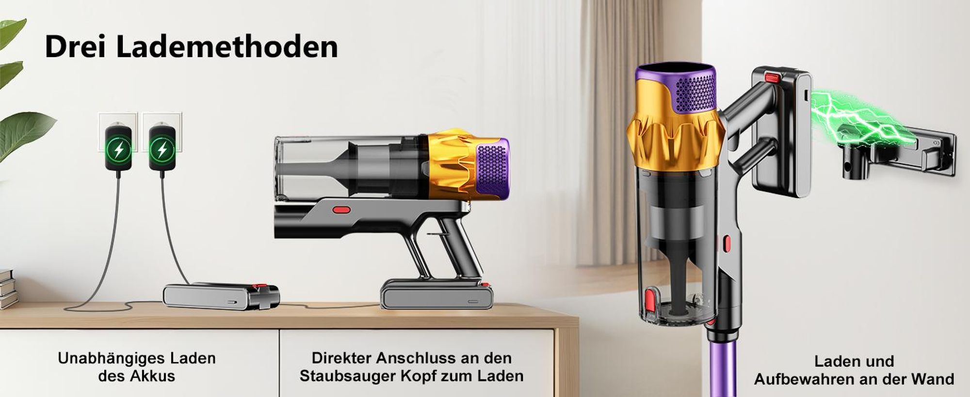 Hiazurm Akku Staubsauger, 85000Pa Staubsauger kabellos mit Touchscreen, HEPAx4, 80Min, Schlauchbürste, Staubsauger, 2L, Anti-Tangle-Staubsauger