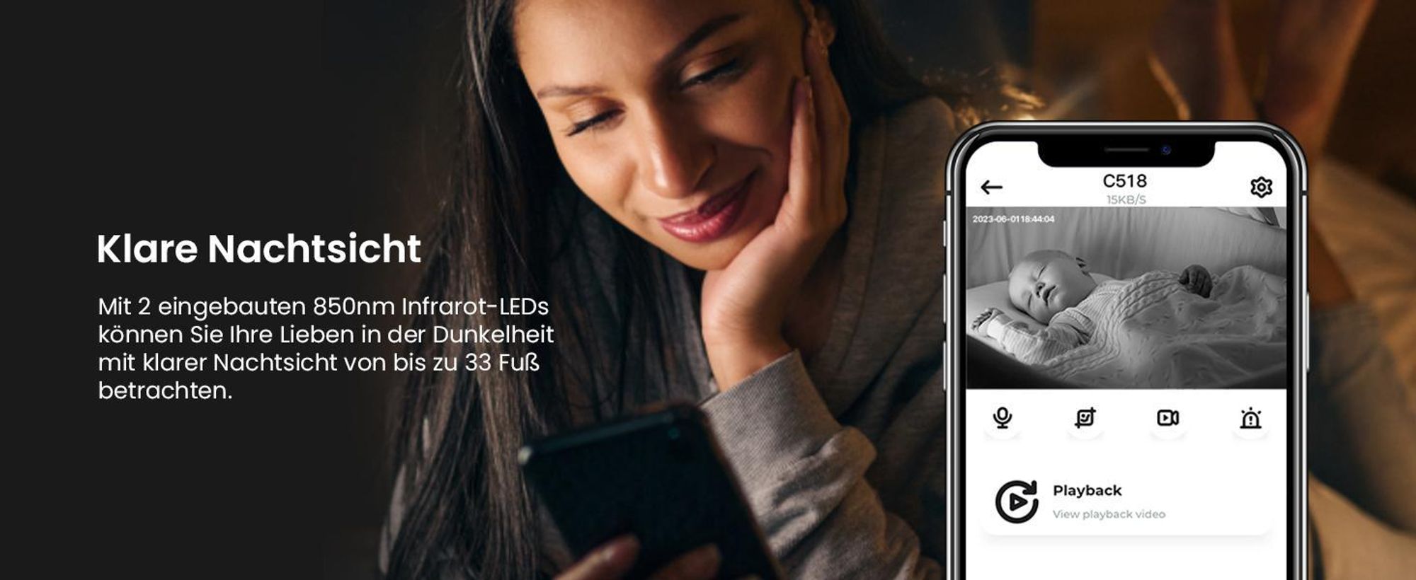 ZOSI 360° Schwenkbare Überwachungskamera Innen, 2,4GHz / 5GHz WiFi