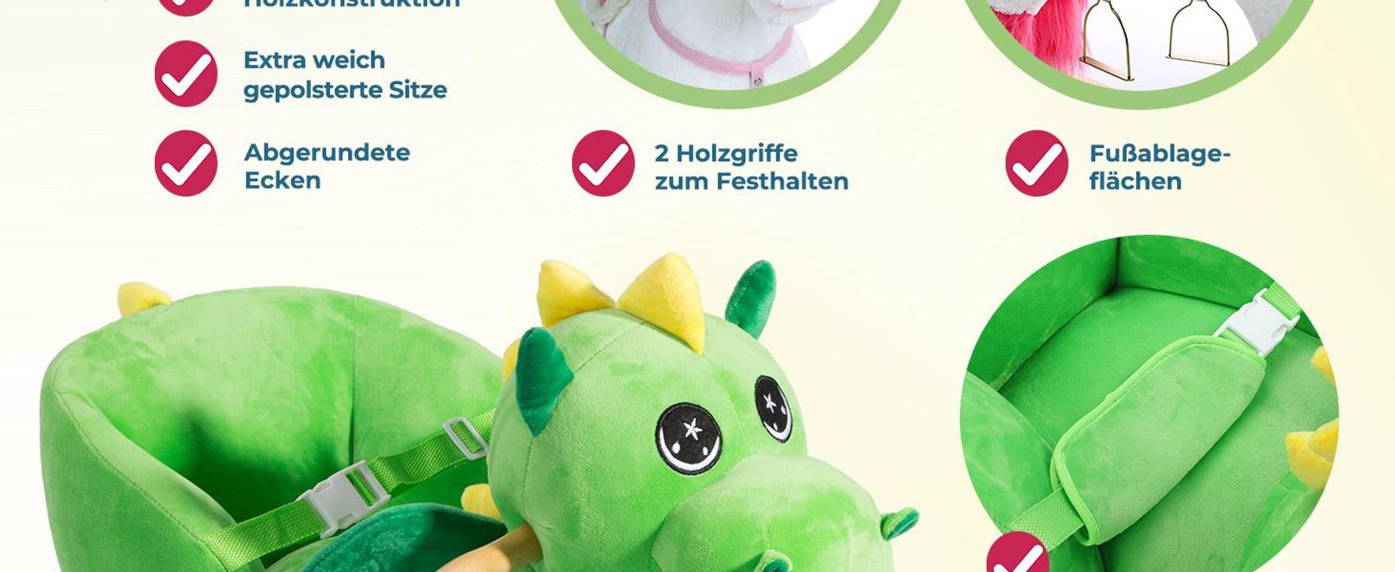 SPIELWERK® Schaukelpferd Einhorn ab 3 Jahren