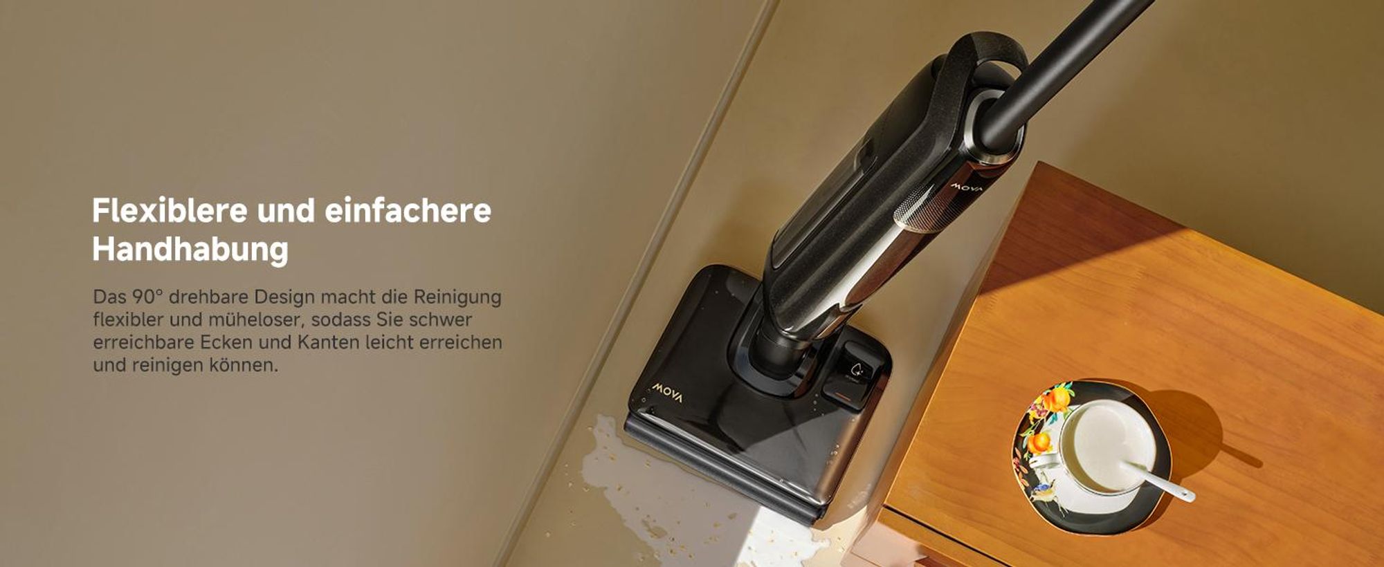 MOVA M50 Nass- & Trockensauger – 22.000 Pa, 450W, 46 min Laufzeit, Auto-Schmutzerkennung, 85 °C Selbstreinigung, 610 g Handgriff