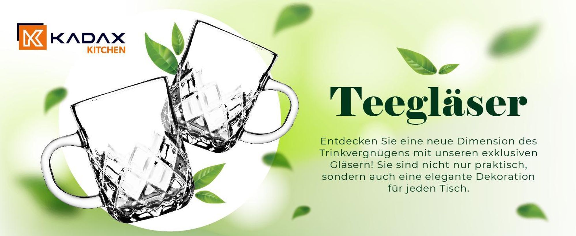 KADAX Teegläser mit Griff "Brescia", Saftgläser, spülmaschinenfest, 230ml, 6er Set