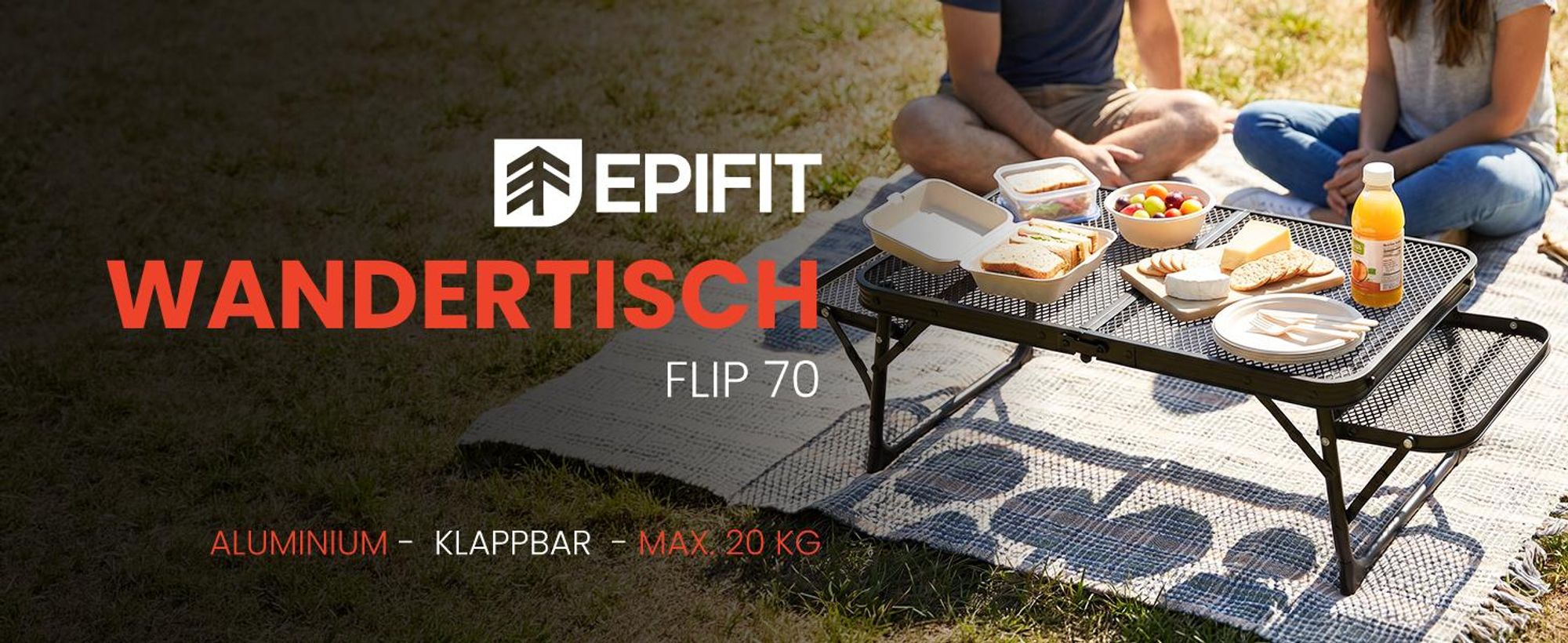Campingtisch Reisetisch Klappbarer im Koffer mit Seitenablagen Reise 60x40x25cm Schwarz Aluminium