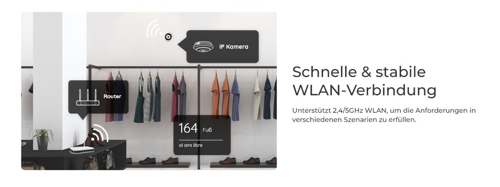 Reolink FE-W, 2K+ 6MP Fisheye-Kamera, 5/2,4GHz WLAN, 360° Panorama, Smarte Personenerkennung, Nachtsicht, Mehrere Anzeigemodi, 2-Wege-Audio, Sirene