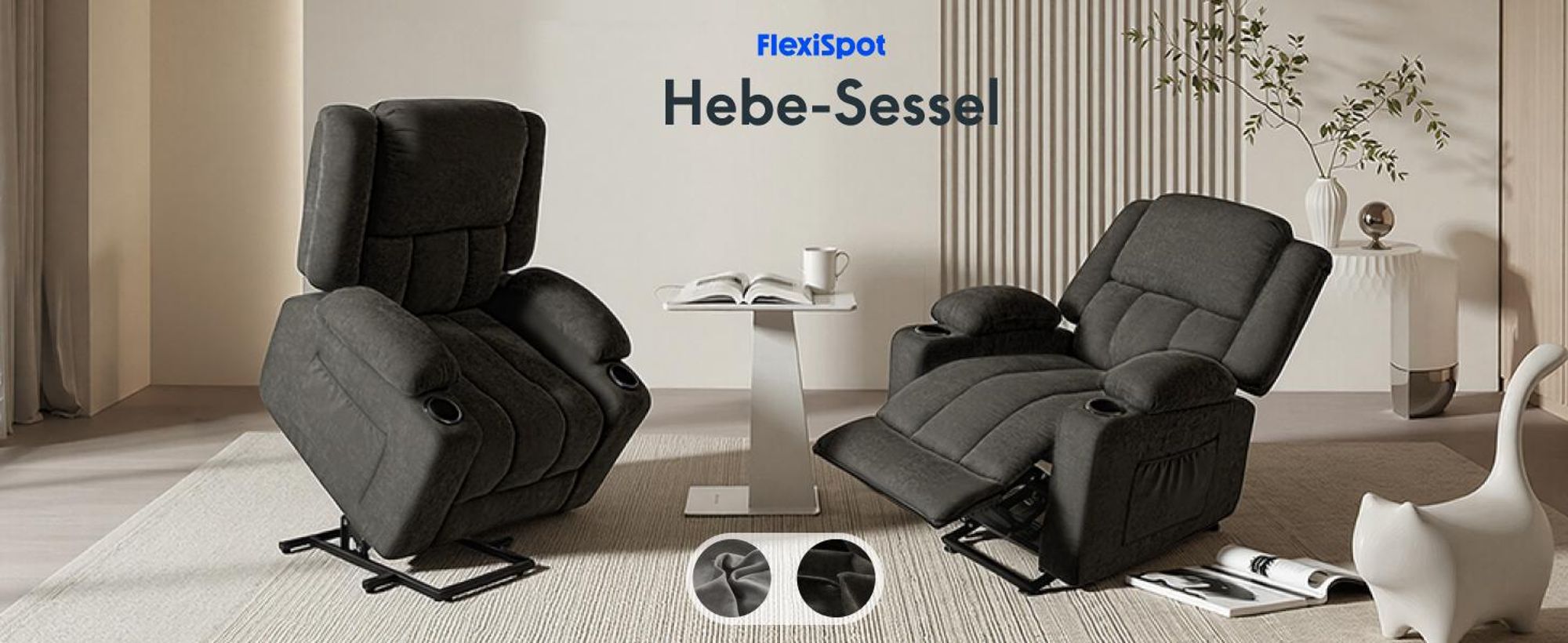FLEXISPOT XL6 Elektrischer Massagesessel mit Aufstehhilfe, Heizfunktion, USB-Anschluss&Decke, 105°-165° verstellbar, belastbar bis 200 kg (Dunkelgrau)