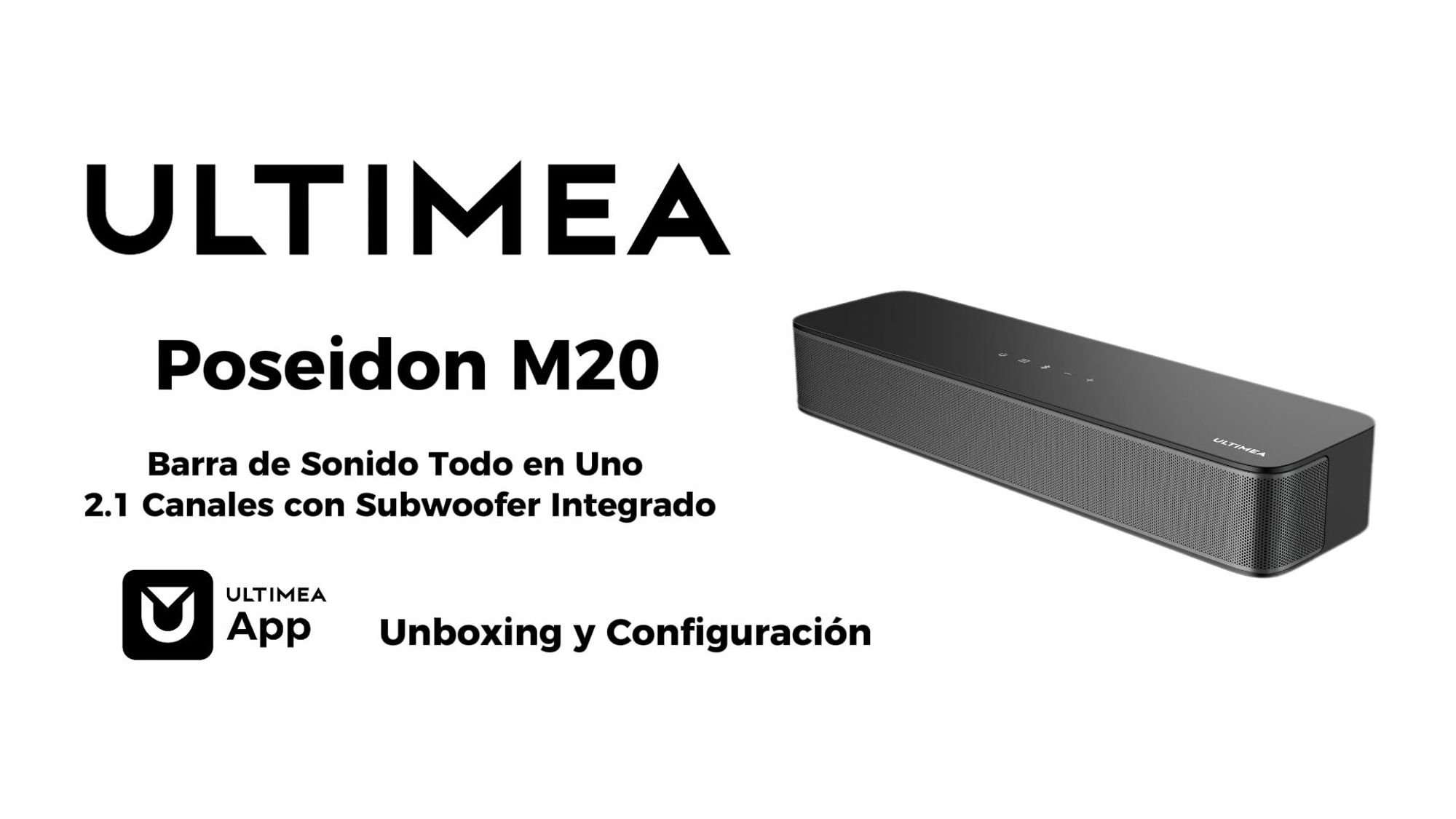 Barra de sonido ULTMEA 2.1 para TV con graves ajustables, control mediante aplicación, barra de sonido todo en uno, altavoz para TV con Bluetooth 5.4, Poseidon M20