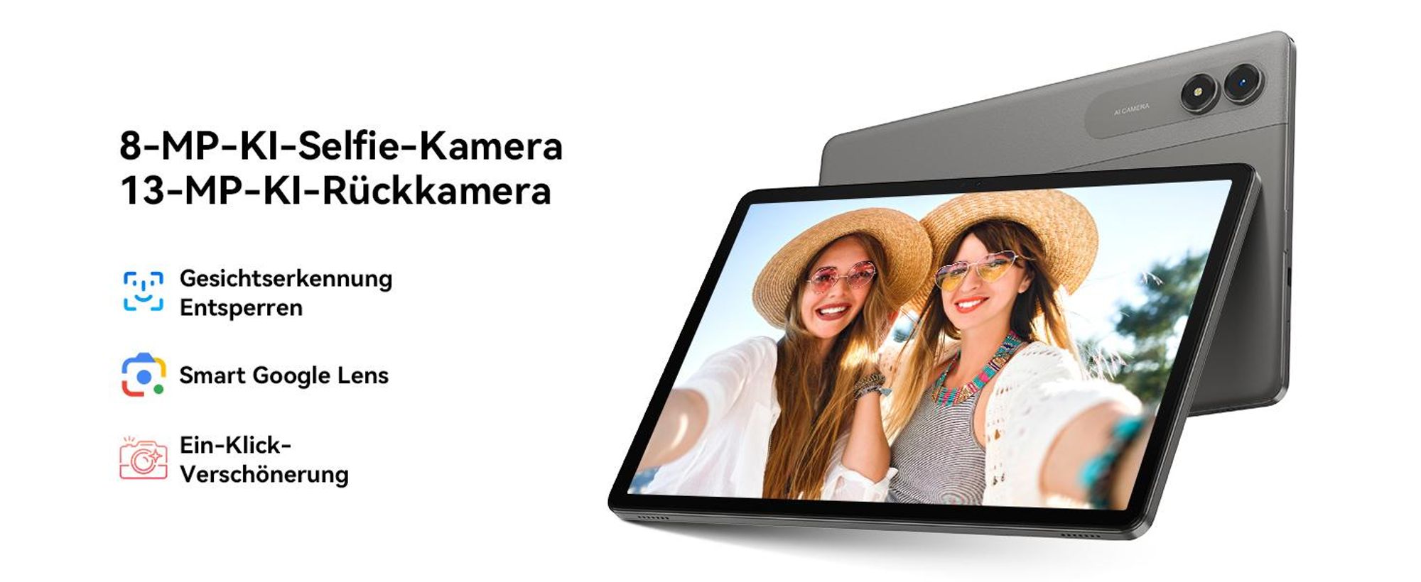 TABWEE Tab 50 Tablet Android 16 und Gemini-KI, 11", 5G wifi, HD+ Display, 24GB(6+18)RAM, 128GB + 2TB erweiterbar, 8000mAh Reverse Charging