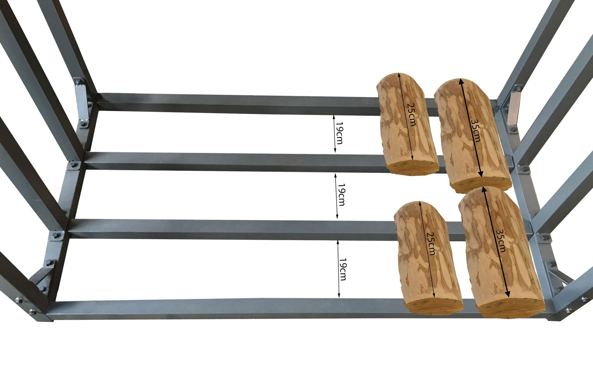 Datailaufnahme der einzulagernden Holzscheite