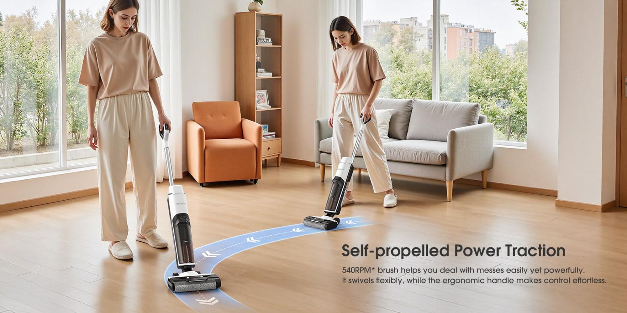 Lubluelu 3-in-1 Nass-und Trockensauger, 20kPa Saugkraft, Selbstreinigungsfunktion per Knopfdruck, HEPA-Filter, Intelligente Sprachansage, Für Tierhaar