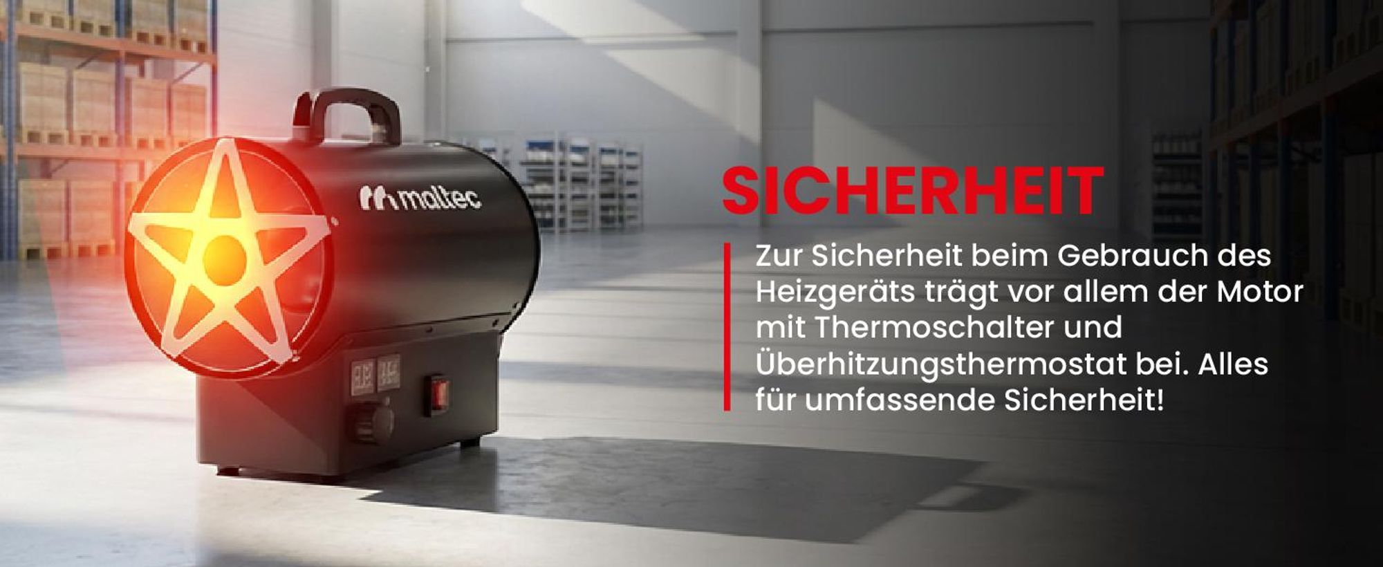 Starke Gasheizgebläse mit Druckregler und Thermostat