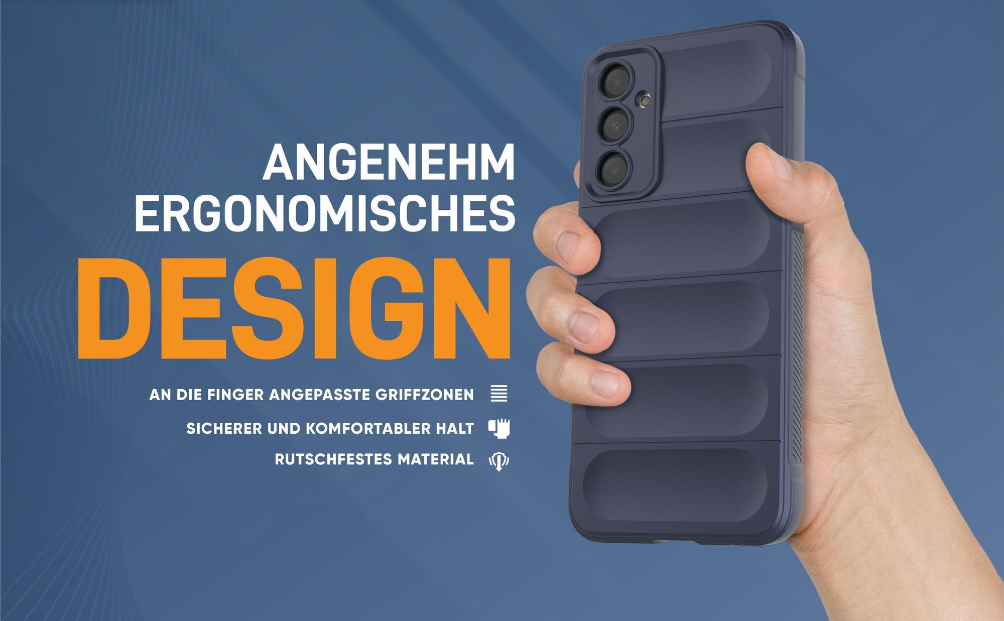 Blaue rutschfeste Hülle für Samsung Galaxy A05s mit weichem Mikrofaser Inlay
