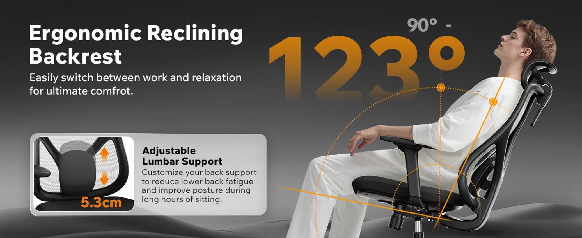 SENSE7 Moyo Ergonomická kancelářská židle, černá, 3D područky, síťované opěradlo, bederní opěrka, manažerská židle, židle pro domácí kancelář a k počítači, nosnost 150 kg