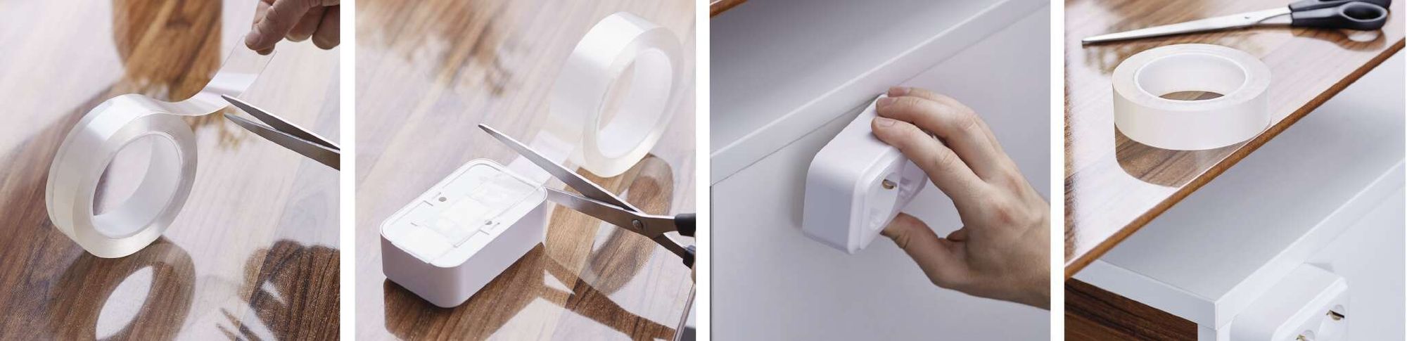 EMOS Doppelseitiges Akryl-Klebeband, wiederverwendbares Nano-Tape, abnehmbare Klebestreifen, transparent, 3 cm breit, 3 m lang
