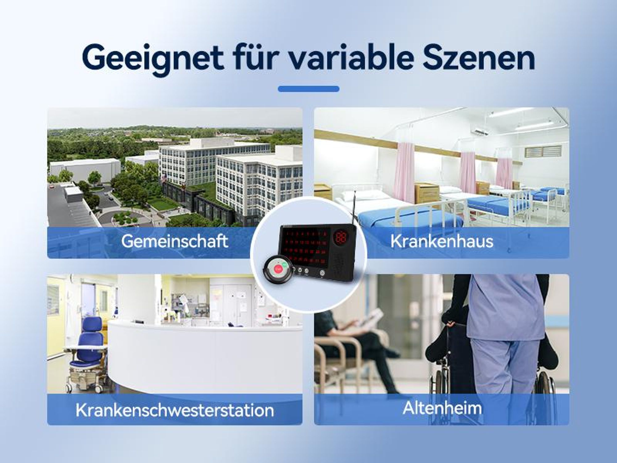 Retekess TH107 Pager Rufsystem, Drahtlose Pager System für Senioren, Caregiver Pager, 300m Rufweite, 10 Sprachen, IP67 wasserdicht，für Krankenhaus