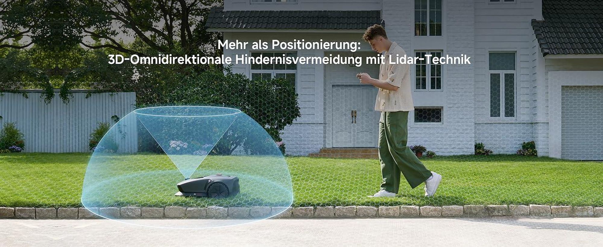 MOVA 600 Kabelloser Mähroboter mit UltraView™ 3D LiDAR, kabellos ohne Begrenzungskabel, Automatische Navigation, bis 600 m² Rasenfläche