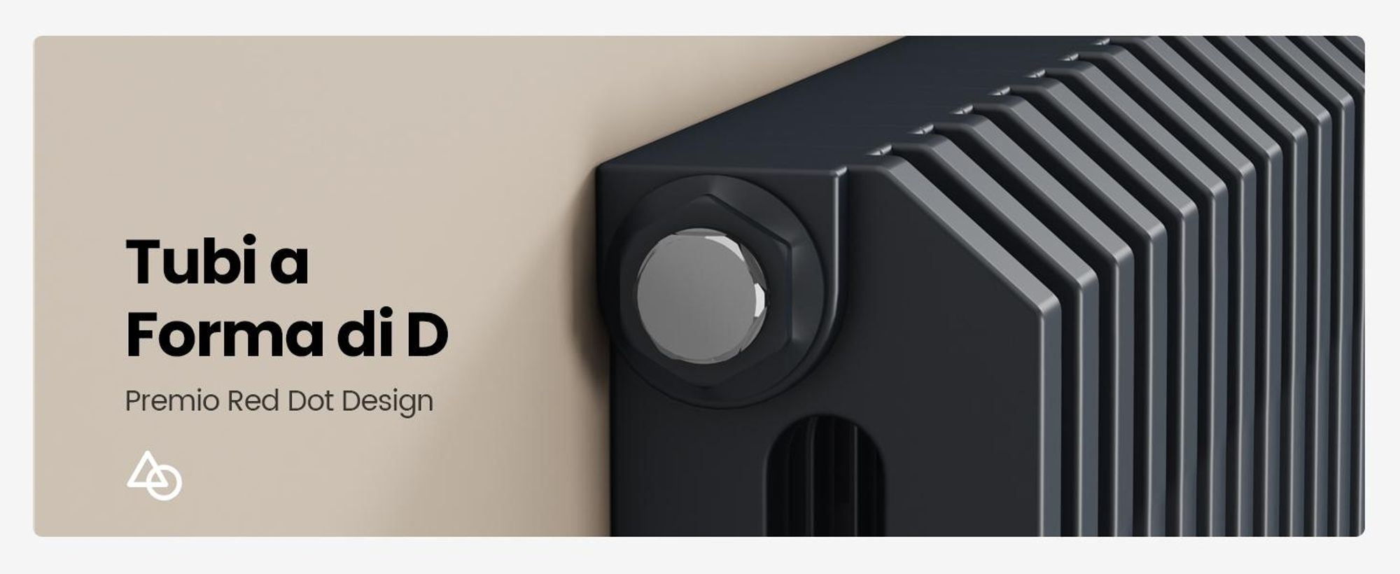 Radiatore di design EMKE a forma di D 600x840mm 1383W Vincitore del Red Dot Award antracite - installazione orizzontale, per 18,4 m², bagno e soggiorno senza elemento riscaldante