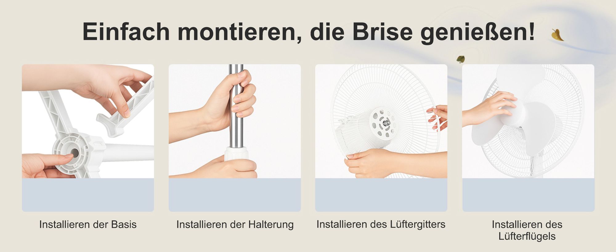 EXTRALINK Standventilator 45W – Weiß, leise, Luftkühlung, leistungsstark