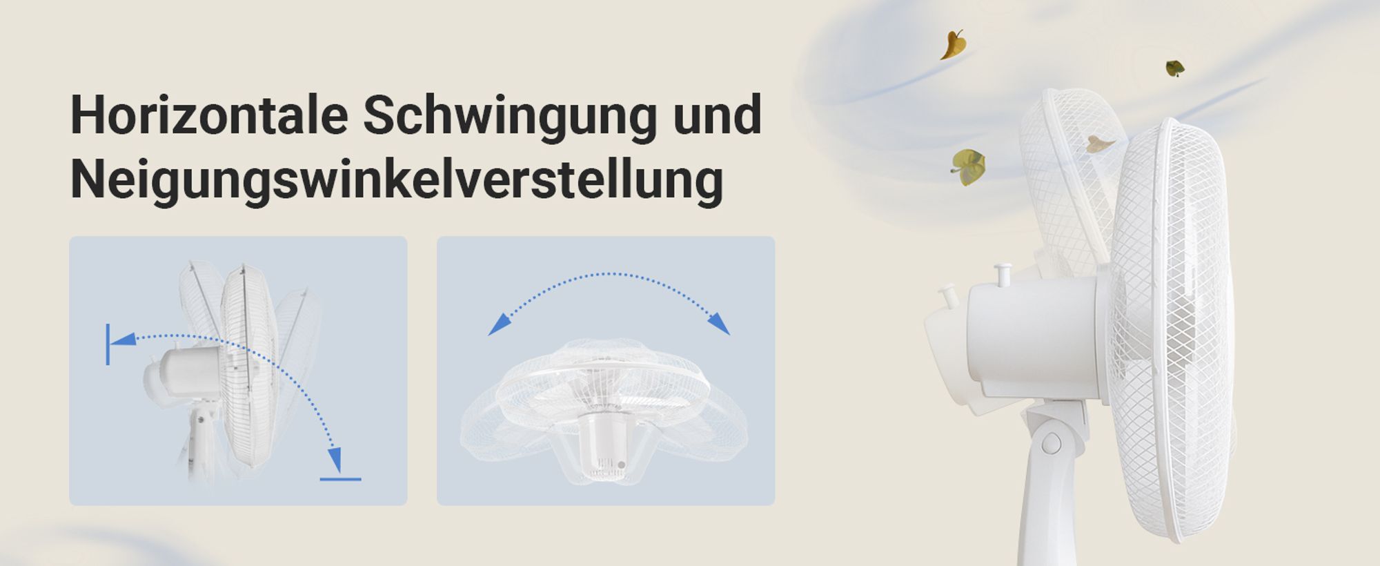 Extralink Standventilator Windmaschine 3 Geschwindigkeitsstufen Automatische Oszillation