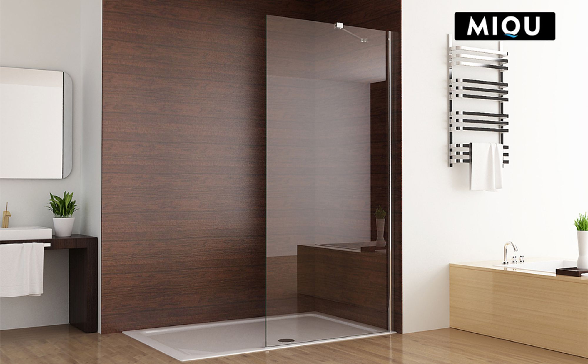 Walk in Dusche Duschabtrennung 75 x 185 cm Duschwand Seitenwand Duschtrennwand 6mm NANO klares Glas SB