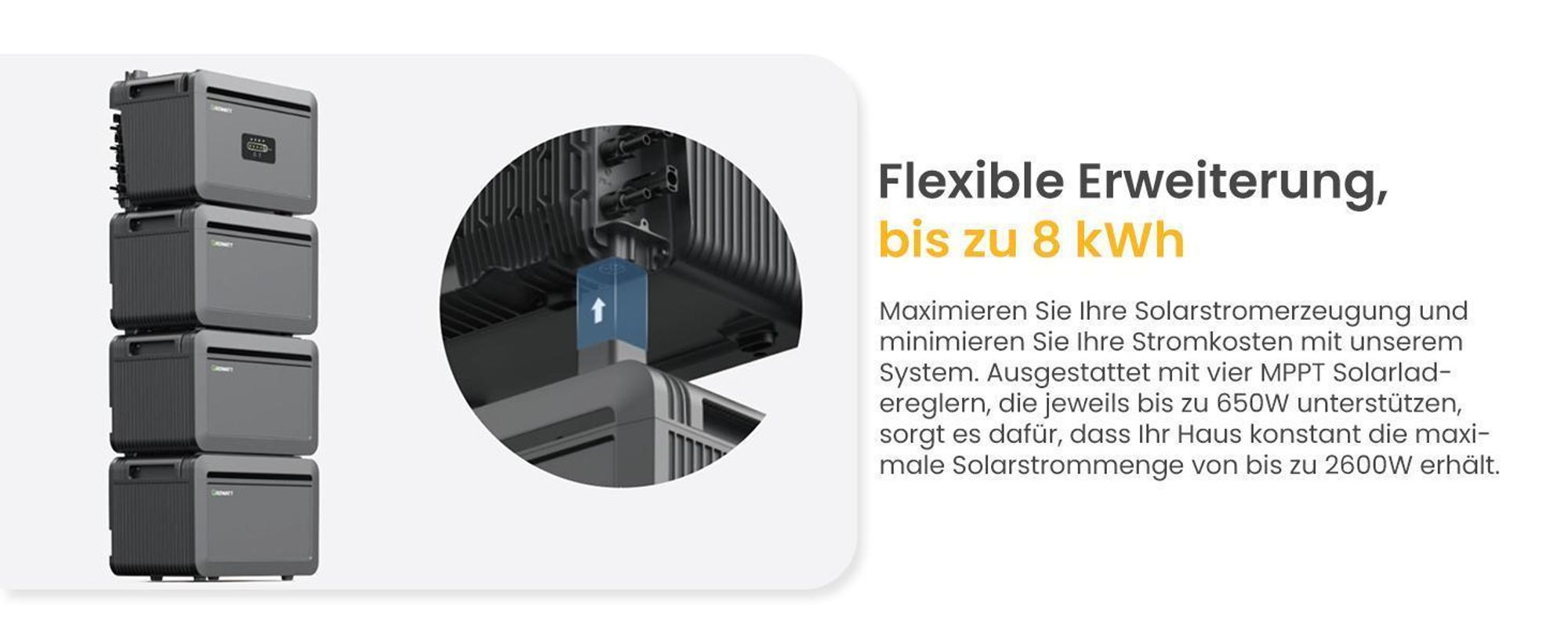 Powerness Balkonkraftwerk mit Speicher Growatt NEXA 2000 All-in-One 2048Wh Speicher mit 2000Wp Full Black Bifazial Solarmodule (0% MwSt)