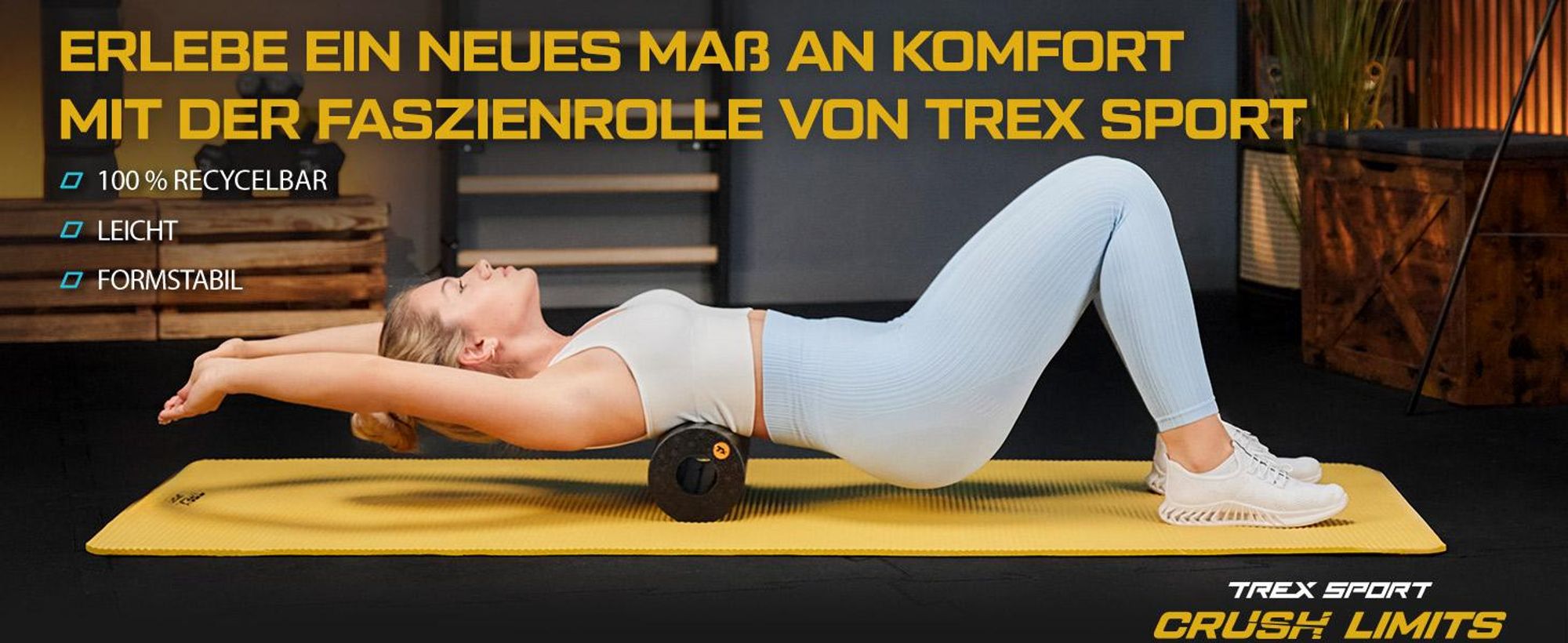 TREX SPORT Faszienrolle TX-033EPR | Massagerolle aus EPP-Schaumstoff, 33cm, leicht & stabil | Fitnessrolle für Rücken, Yoga, Ganzkörper-Selbstmassage