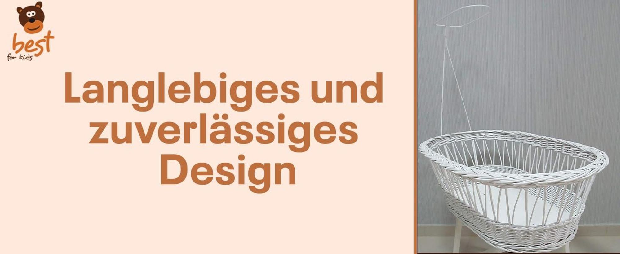 Best for Kids Baldachinstange | Weiß Baldachinstange für Babybetten mit Schraubklemme | Am Bett montierter Baldachinstangen-Schleierhalter