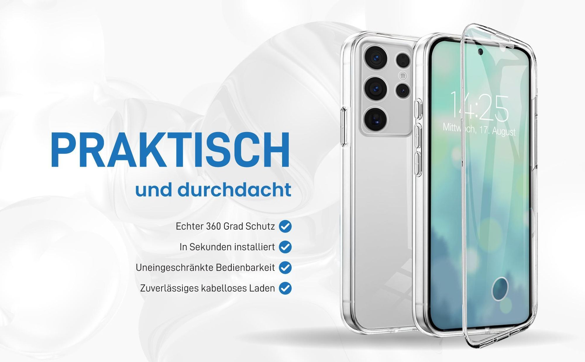 Rundum Schutz Hülle für Samsung Galaxy S23 Ultra mit Touchsensibilität