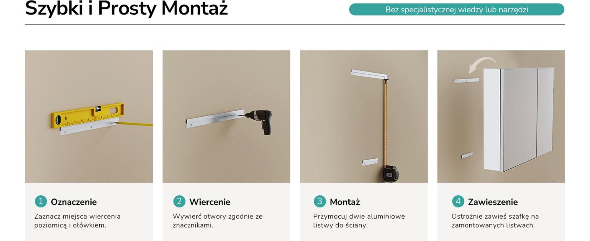 EMKE szafka z lustrem biała matowa dwudrzwiowa 65x80x14,5 cm naścienna ze schowkiem i regulowaną półką ze szkła stalowego Idealna do organizacji łazienki