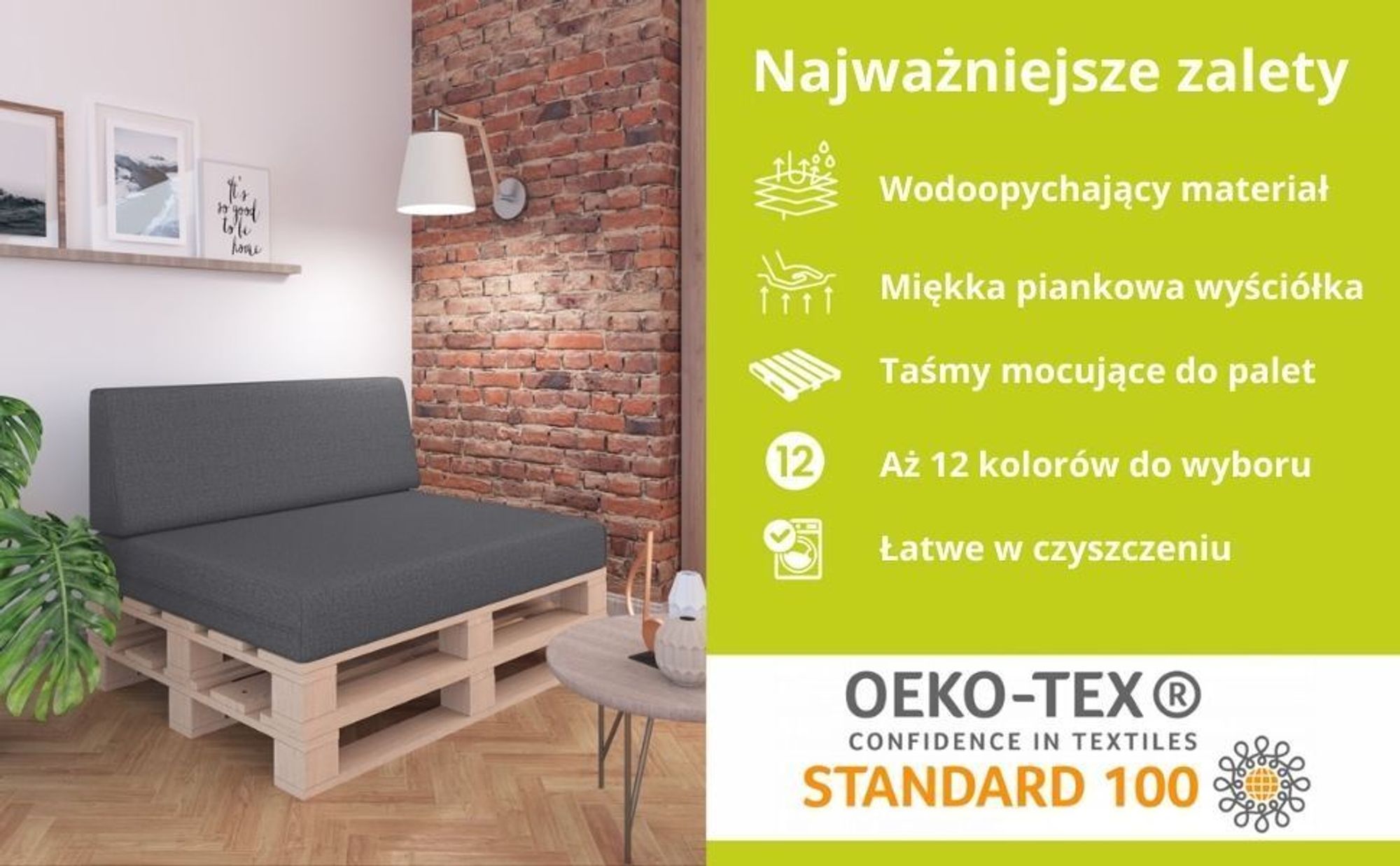 poduszki palety europalety 120x80 meble sofa paletowe balkon ogrodu wewnątrz zewnątrz wodoodporne