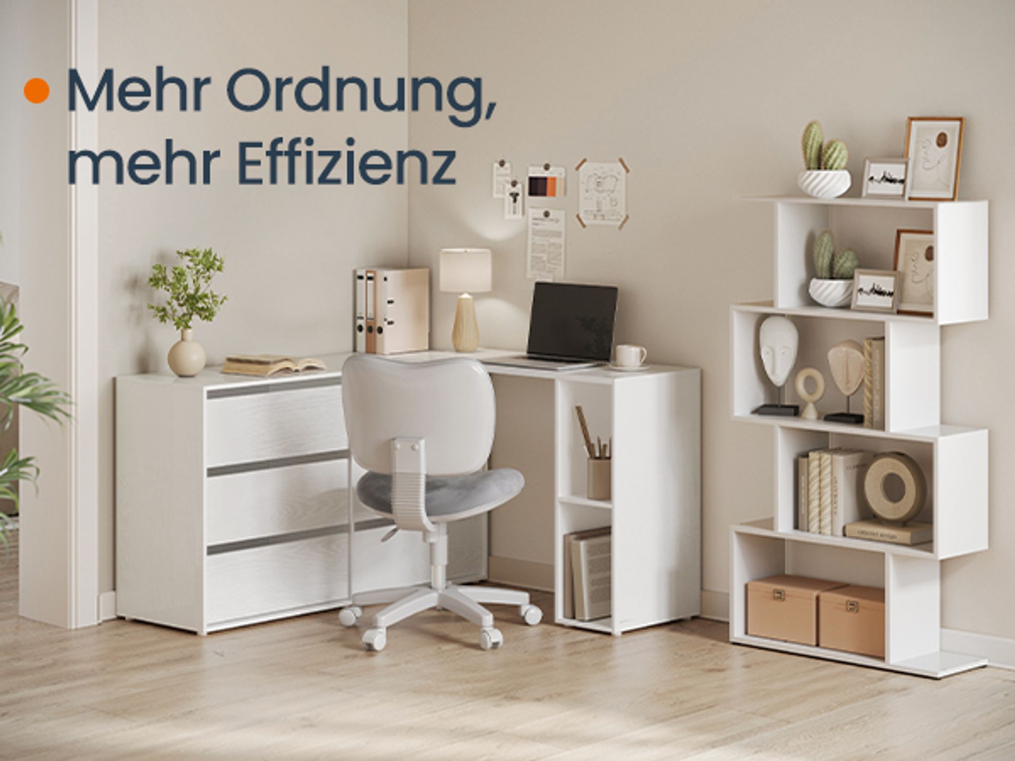 SONGMICS HOME Kommode, Schrank, Schminktisch mit Regal, Toolless-Technologie