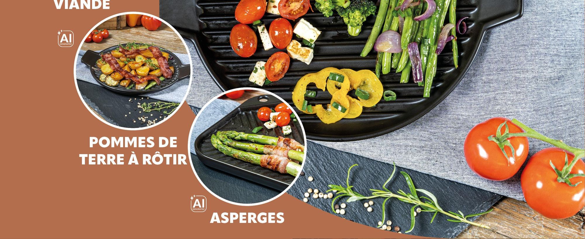 Plateaux de cuisson sur le barbecue