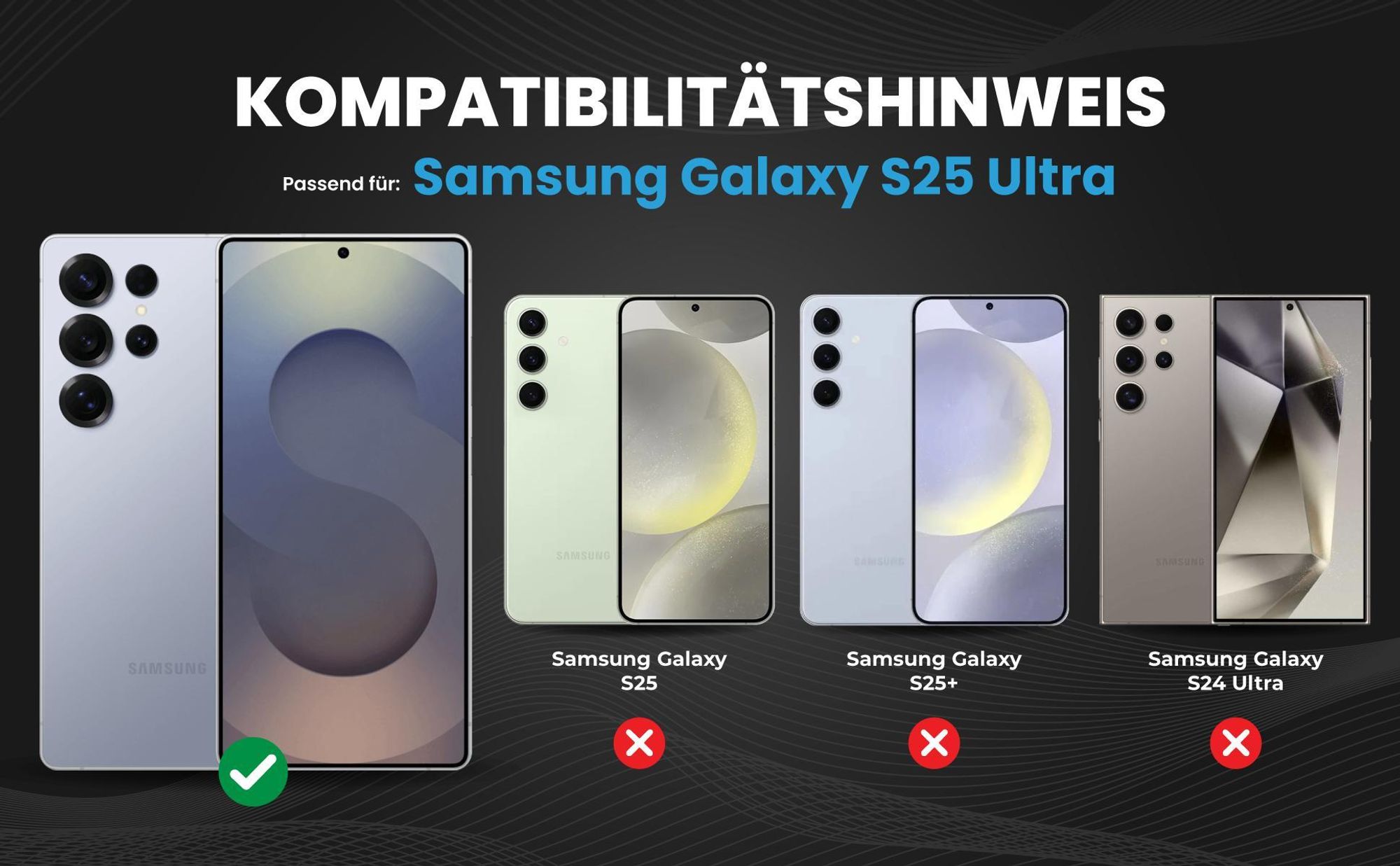 Kompatibilitätshinweise Hülle für Samsung Galaxy S25 Ultra