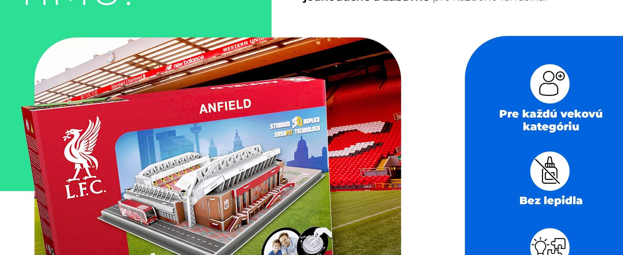 Puzzle 3D, 3d puzzle, Futbalový štadión, Pre futbalových fanúšikov, Futbal