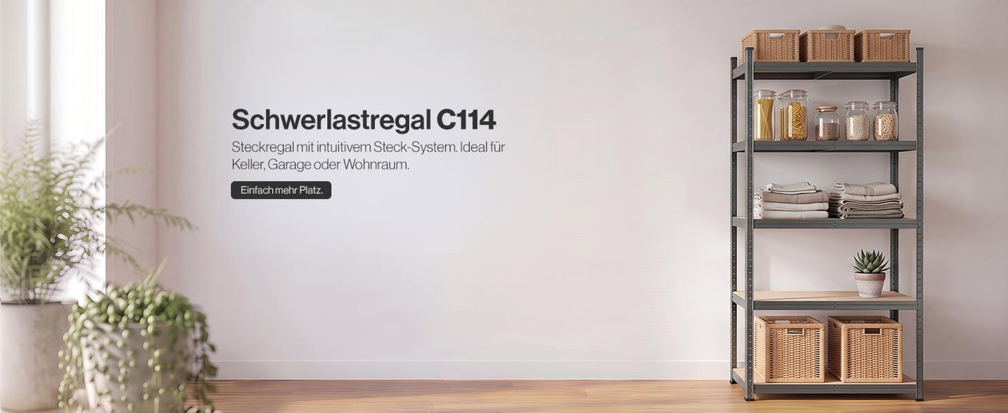 Steckregal Werkstattregal 1800x900x400 mm, 5 Ebenen, Farbe anthrazit, Traglast gesamt 875 kg, Kellerregal Schwerlastregal Metallregal Lagerregal