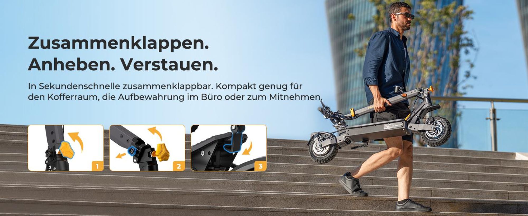 Ausom L1 ABE E-Scooter 90km Reichweite 930W Peak 10 Zoll Tubeless NFC E-ABS StVZO faltbar