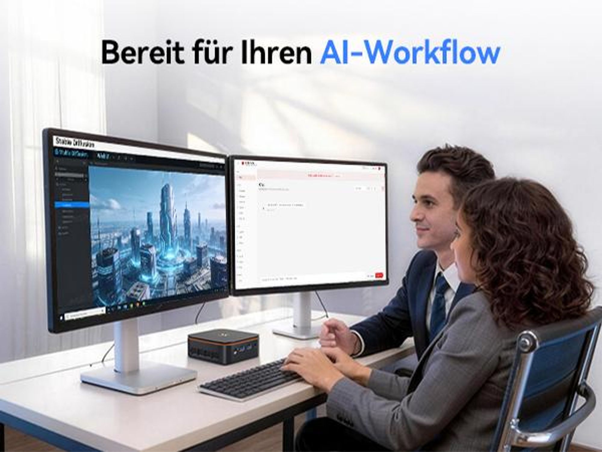 Blackview-Huidun H50 Mini-PC mit AMD Ryzen 3300U, Vega 6 Grafik, 16GB RAM, 512GB SSD, 4K-Ausgabe & ultrakompaktem 0,35L-Design