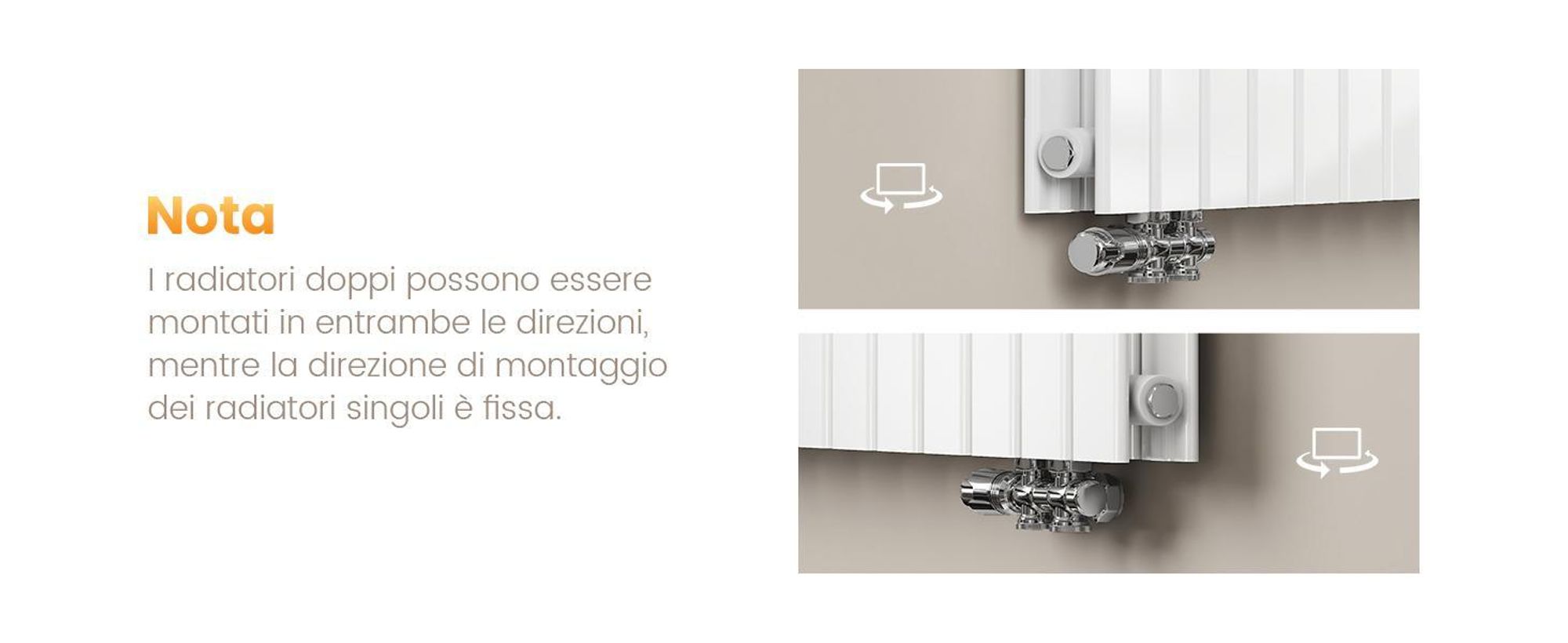 Radiatore EMKE orizzontale, radiatore a pannello di design 630x850mm bianco a doppio strato con collegamento laterale piatto, 1136W senza elemento riscaldante