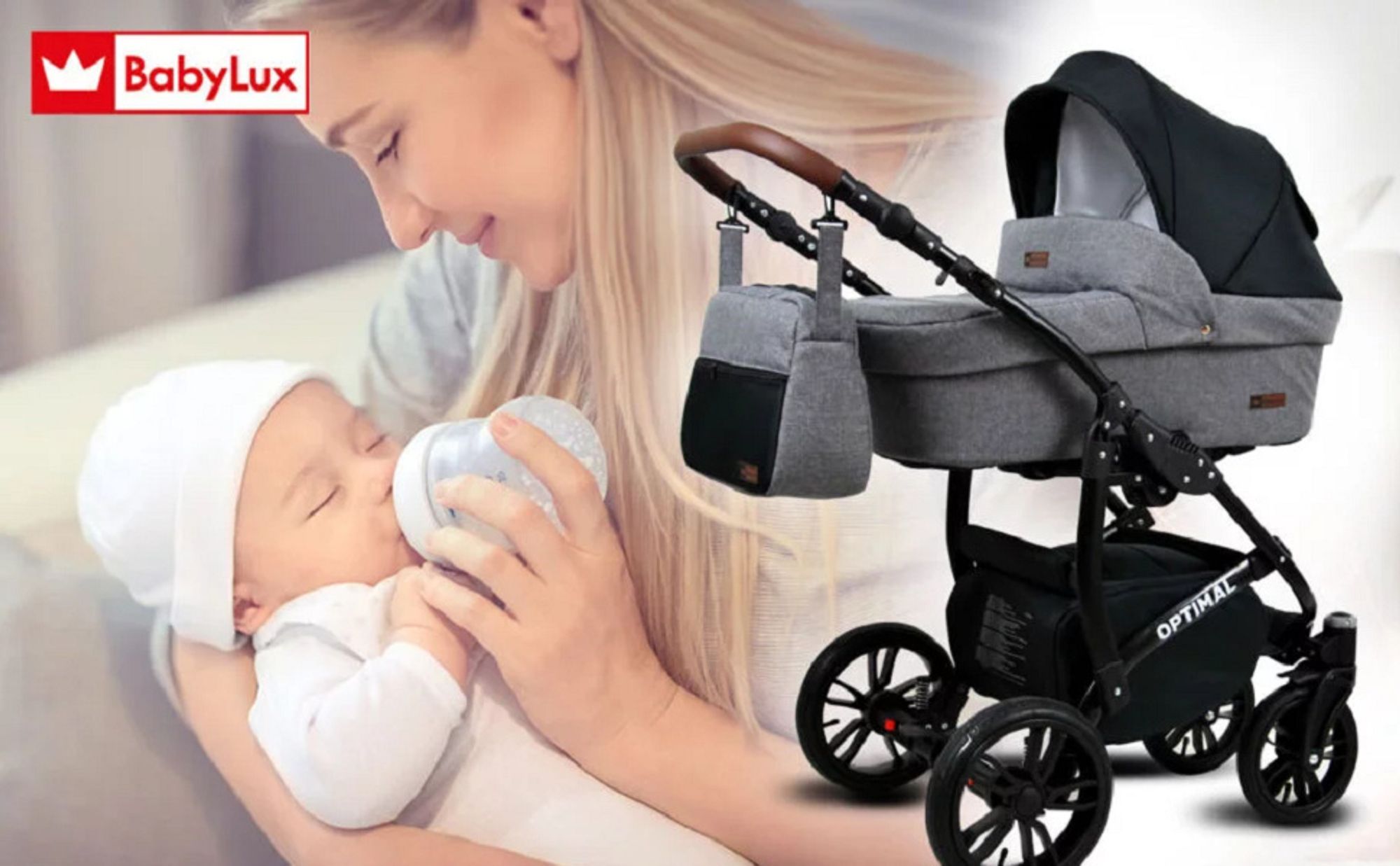 BabyLux® Optimal | 3in1 Kinderwagen Set | Pansies And Roses | Kombikinderwagen | Kinderwagenset