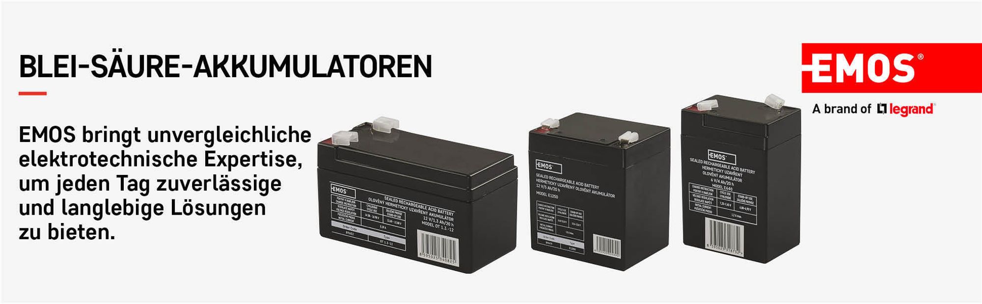 EMOS Wartungsfreier Bleiakku 12V, 7 Ah, Faston 4,7 mm, Bleiakkumulator für Gefahrmeldeanlagen, Alarmsysteme, USV, Aufzüge, B9691