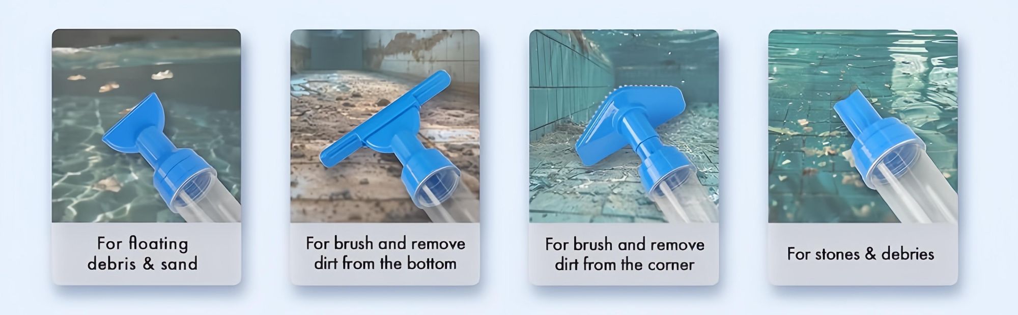 3-in-1 Kabelloser Poolstaubsauger | Wiederaufladbares Pool-Staubsauger-Set | Mit Filterelement Sonstiges Poolzubehör,für Sand und Schmutz,0.23l,Blau