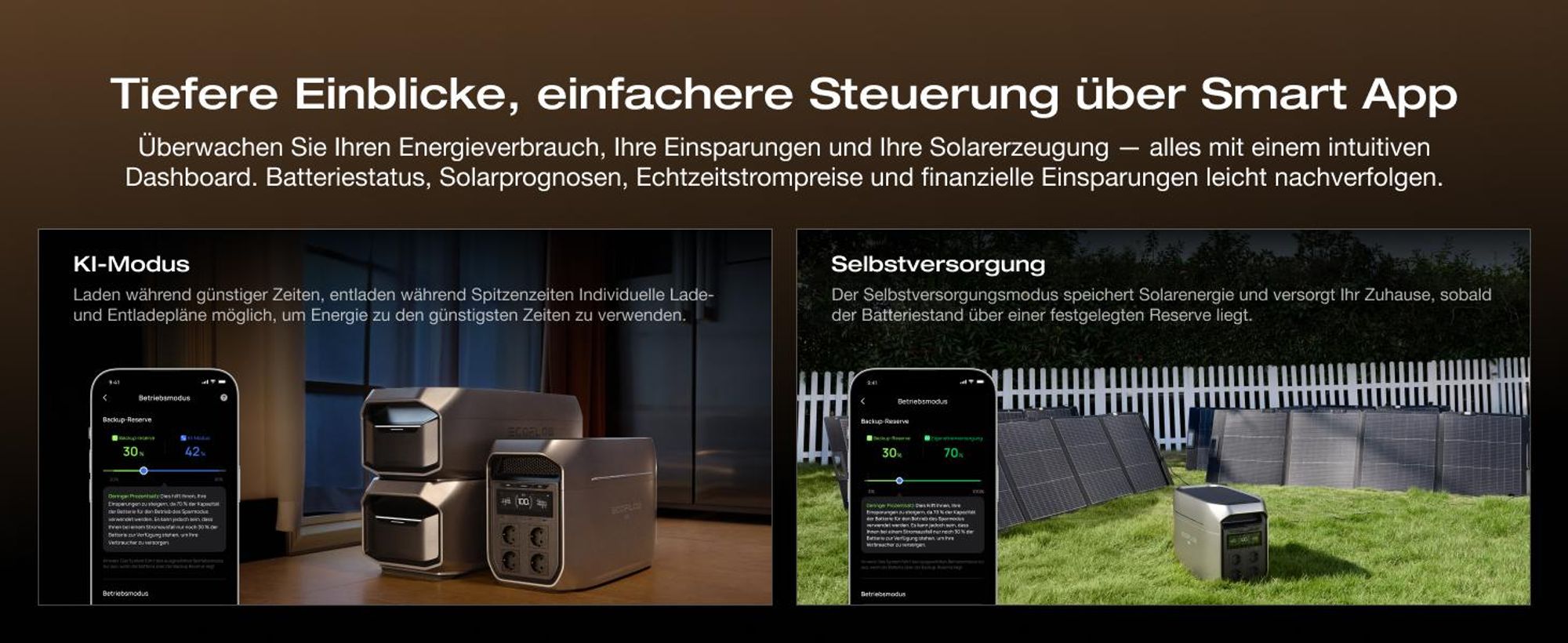 EF ECOFLOW DELTA 3 Max Plus tragbare Powerstation, 2 048 Wh LiFePO₄-Batterie, erweiterbar auf 10 kWh, 3 000 W AC-Ausgang, 0–80 % Ladung in 47 Min