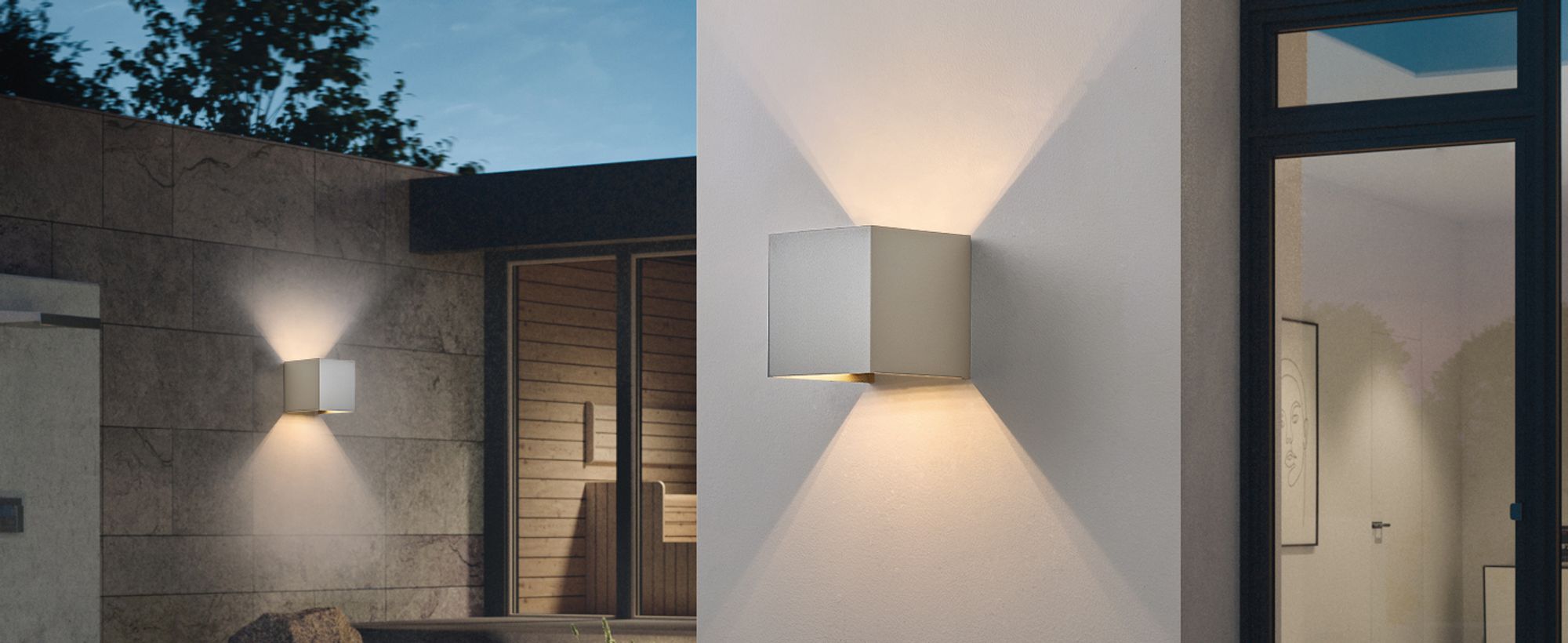 ZMH Led Wandleuchte 4ER Aussen Grau Wandlampe G9 Warmweiß Modern Up Down IP65 Wasserdicht Außenwandleuchte Einstellbarer Strahl Flurlampe