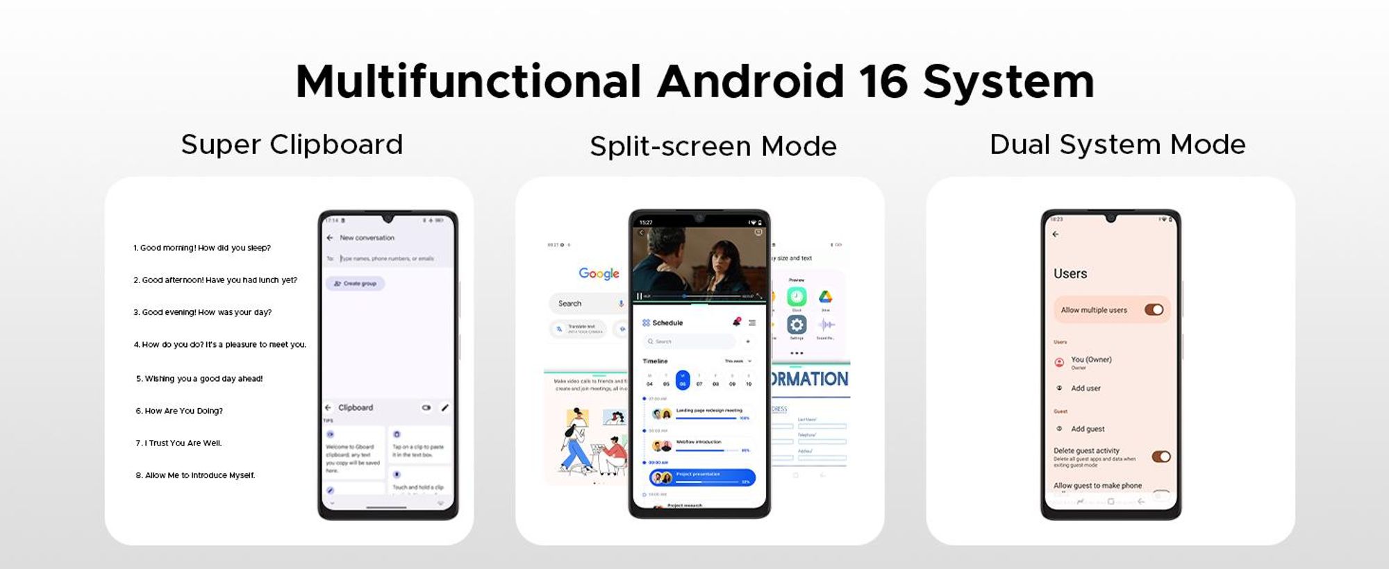 DOOGEE Note58 Pro, smartphone, Android 16, 6,75" displej s obnovovací frekvencí 90 Hz, baterie 6250 mAh, 32 GB RAM + 256 GB interní paměť, 4G, 16 MP fotoaparát, NFC, čtečka otisků prstů, bez smlouvy