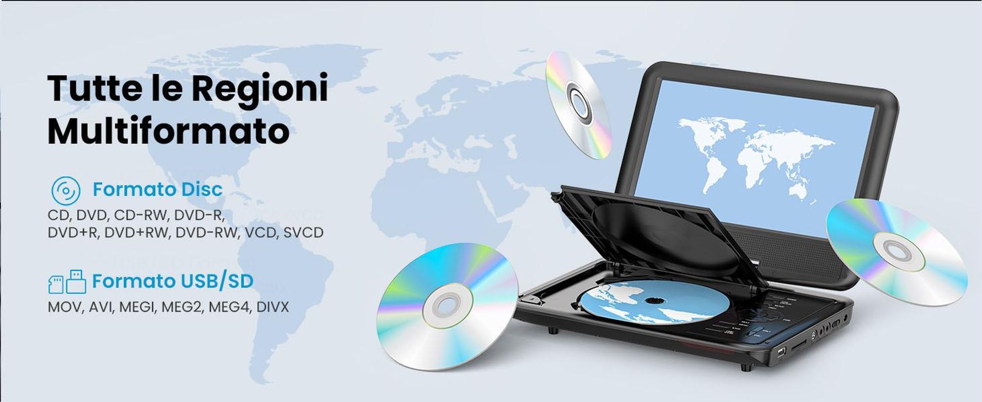 11.5" Tragbarer DVD Player mit 9.5" HD Drehbildschirm für Auto und Kinder mit Autoladegerät und AC Adapter mit32G Karte Schwarz